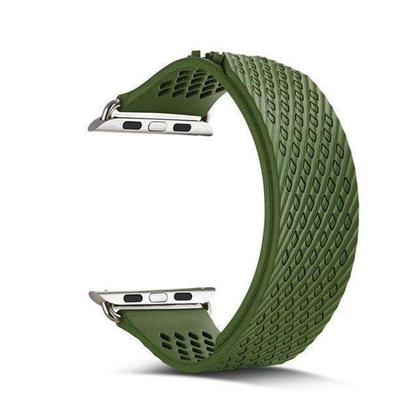 Red / Blue / Green / Grey / Black Rubber Watch Bands for Apple Watch [W060]