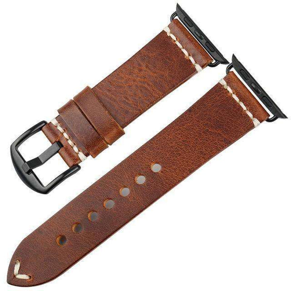 Saddle Brown Red / Brown / Grey Leather Watch Bands for Apple Watch [W108]