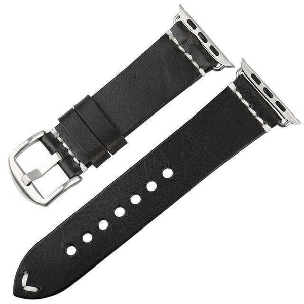 Dark Slate Gray Red / Brown / Grey Leather Watch Bands for Apple Watch [W108]