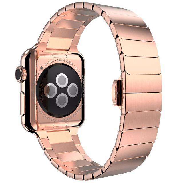 Stainless Steel Apple Watch Case Band Silver Gold Rose Gold Black