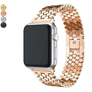 Silver / Gold / Rose Gold / Black Stainless Steel Watch Bands for Apple Watch [W106]
