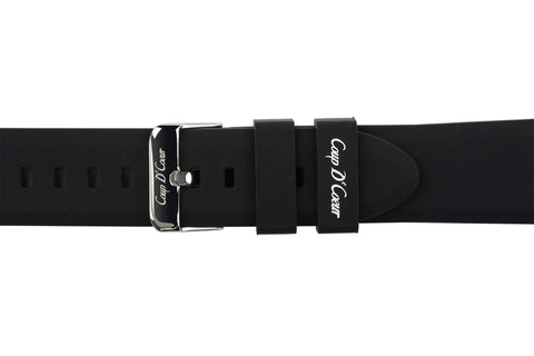 22mm Black Rubber Watch Strap