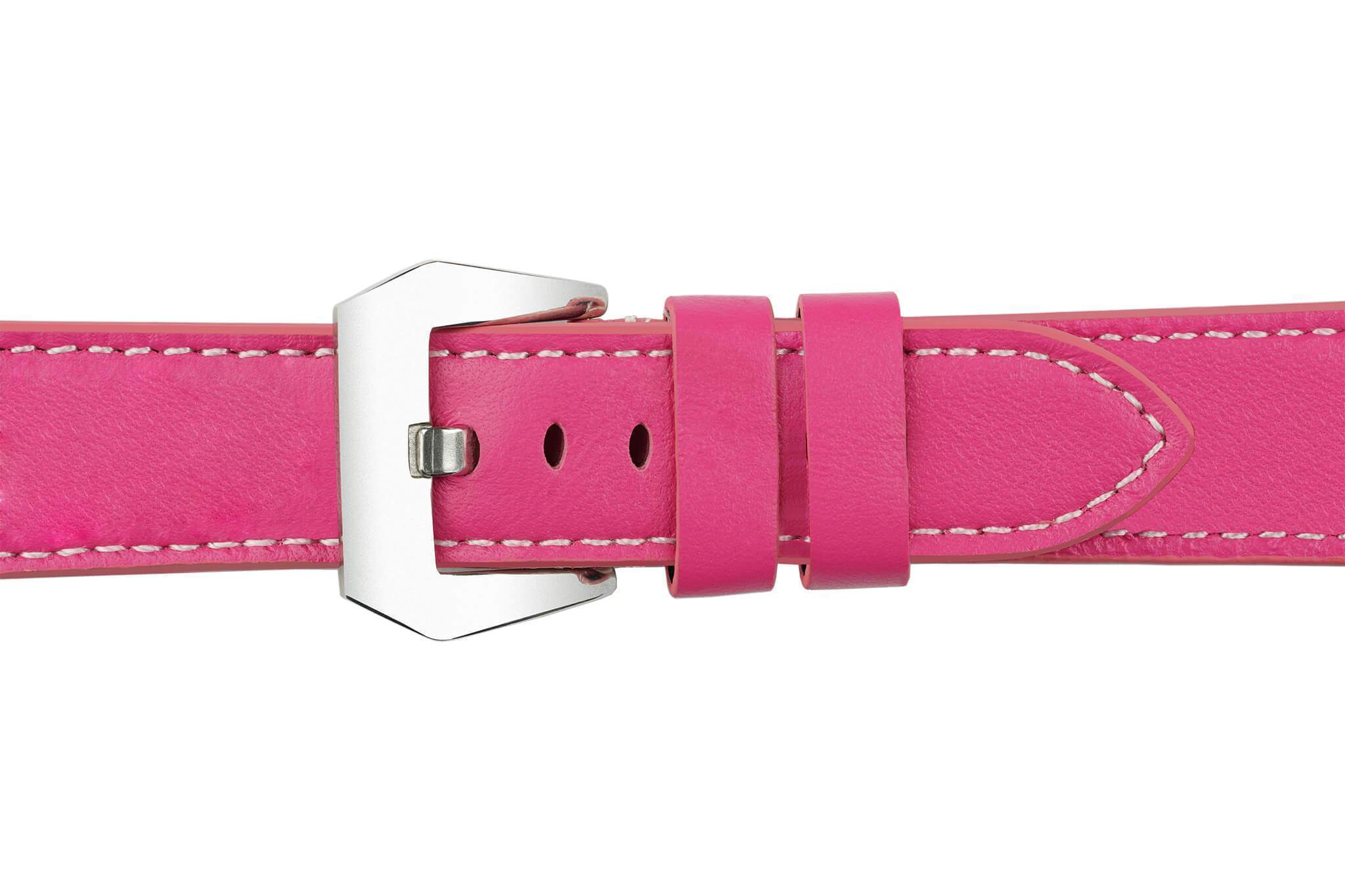 22mm Cerise Pink Leather Watch Strap