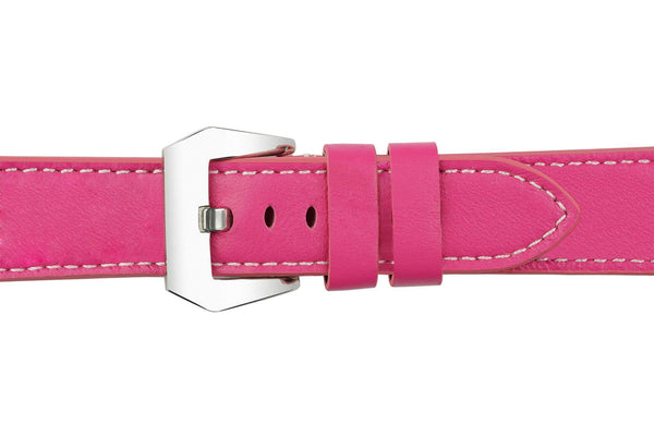 22mm Cerise Pink Leather Watch Strap