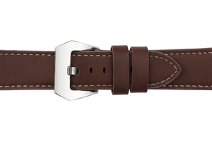 22mm Chocolate Brown Leather Watch Strap