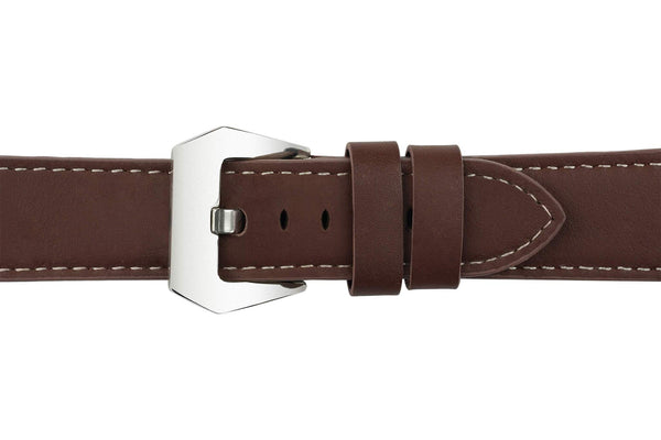 22mm Chocolate Brown Leather Watch Strap