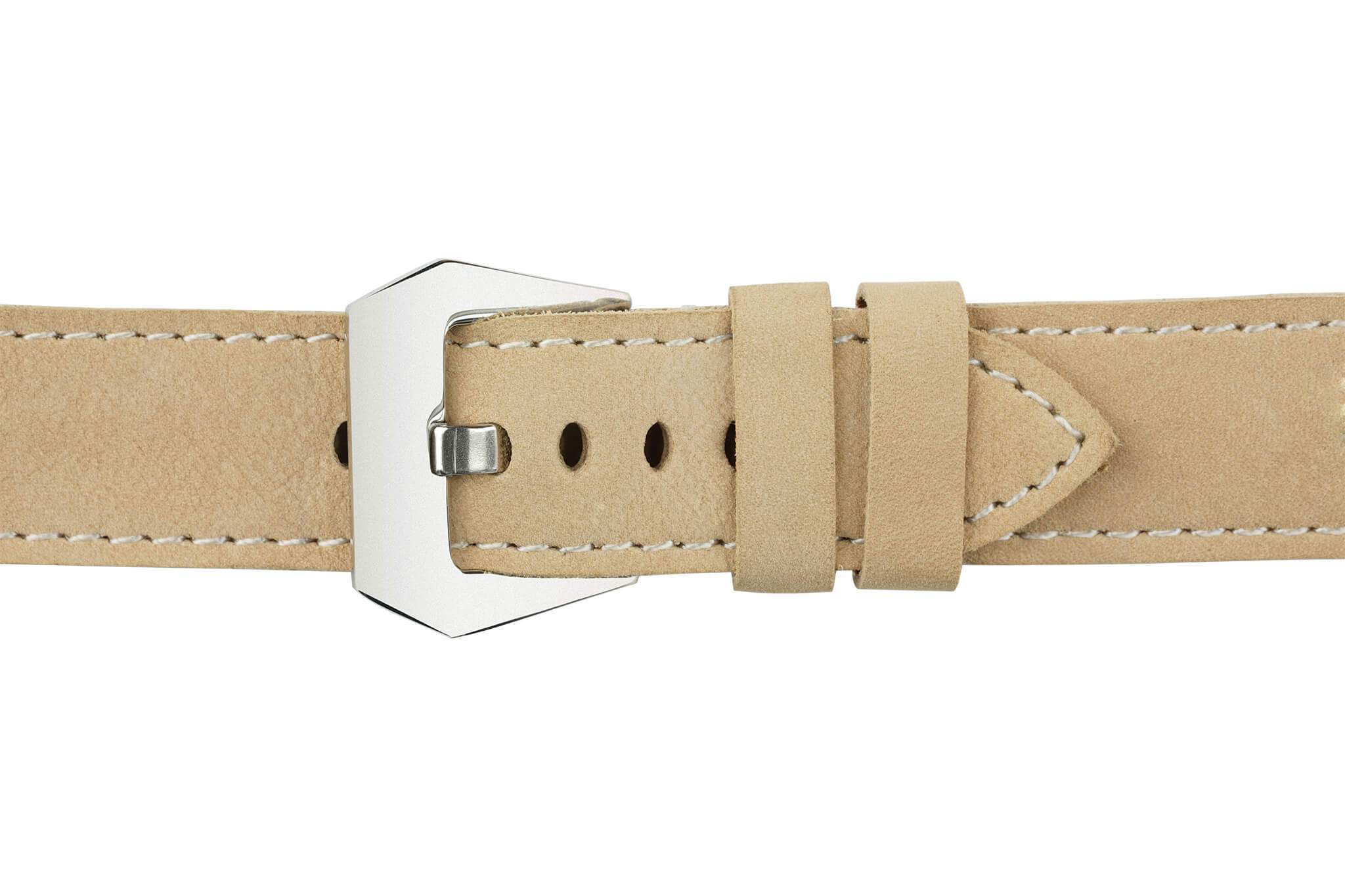 22mm Khaki Leather Watch Strap (Soft Leather)
