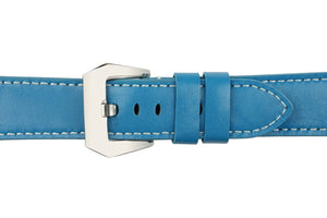 22mm Ocean Blue Leather Watch Strap