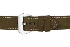 22mm Olive Drab Leather Watch Strap (Soft Leather)
