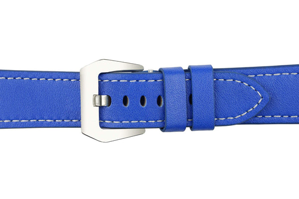 22mm Royal Blue Leather Watch Strap