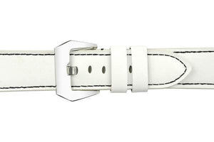 22mm White Leather Watch Strap