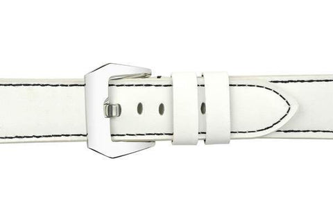 22mm White Leather Watch Strap