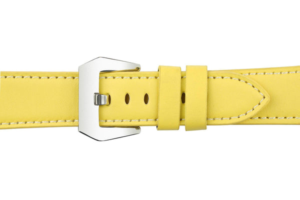 22mm Yellow Leather Watch Strap