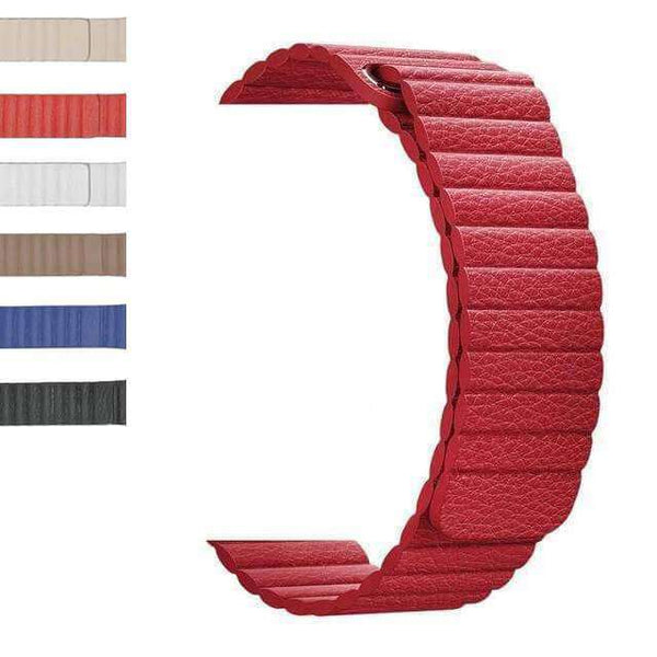 Brown White / Red / Blue / Green / Khaki / Brown / Grey / Black Leather Watch Bands for Apple Watch [X]