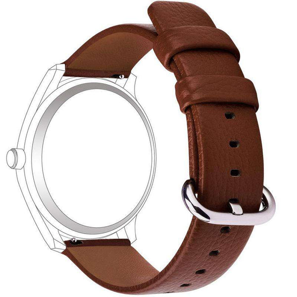 Saddle Brown 18mm 20mm 22mm 24mm White / Yellow / Red / Pink / Blue / Green / Brown / Grey / Black Leather Watch Strap with Quick Release Pin [W095]